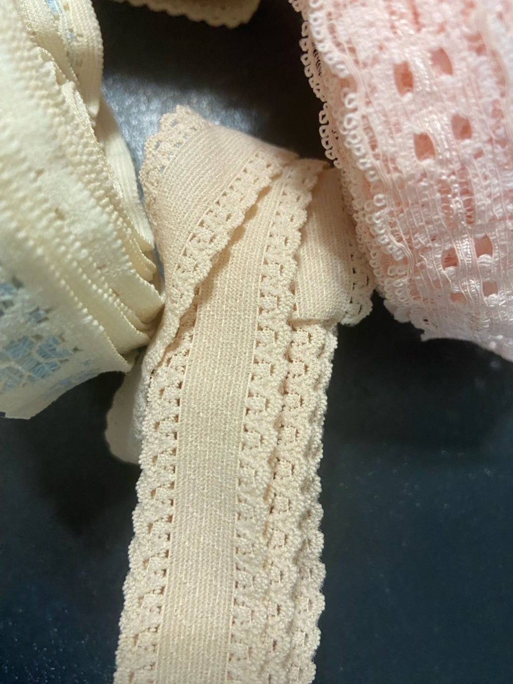 Lingerie Lacey Elastic Bundle in Pink, Beige, Cream & Pale Blue - Picture 4 of 9